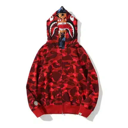 BAPE Camo Tiger Shark Double Hoodie