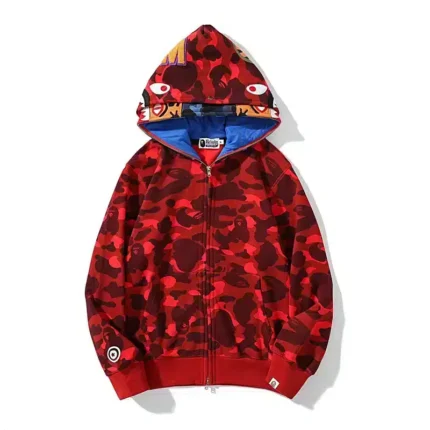 BAPE Camo Tiger Shark Double Hoodie