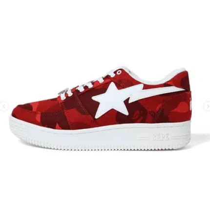 BAPESTA Low Camo Red Shoes