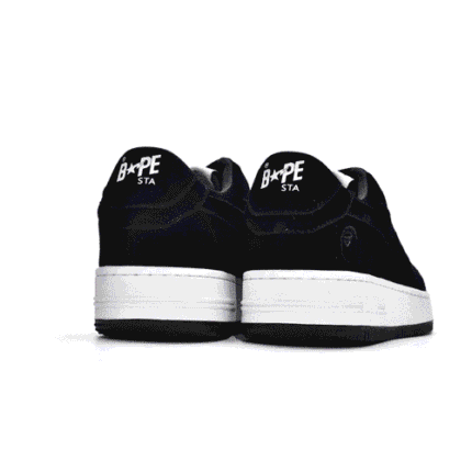 BAPESTA Suede Black Low Top Sneakers