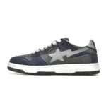 BAPESTA Sk8 Low Grey-Navy Shoes
